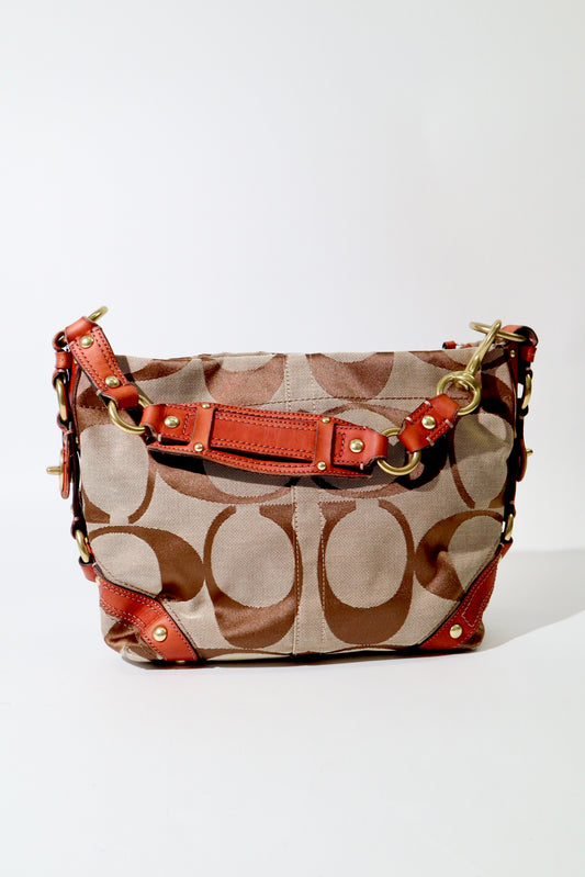 Coach Signature Mini Carly Bag with Red Leather Detail - 1867