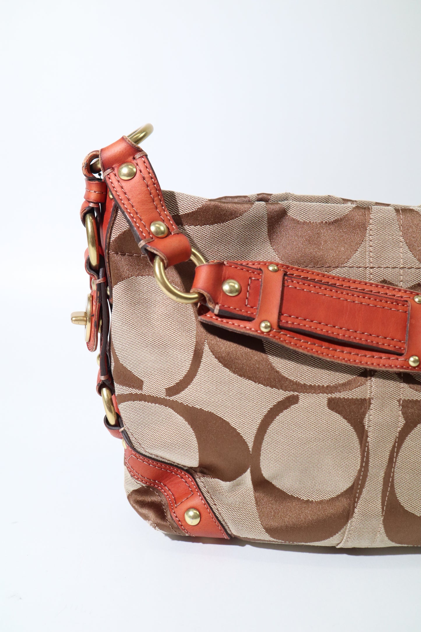 Coach Signature Mini Carly Bag with Red Leather Detail - 1867