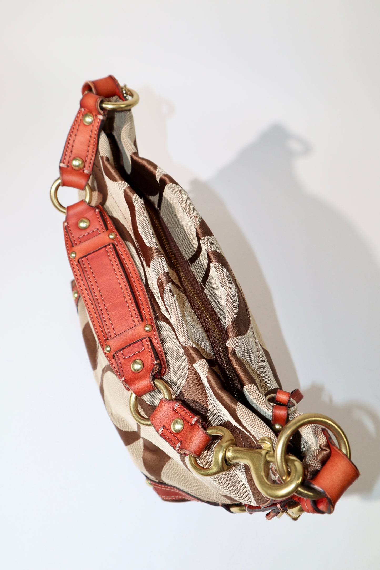 Coach Signature Mini Carly Bag with Red Leather Detail - 1867
