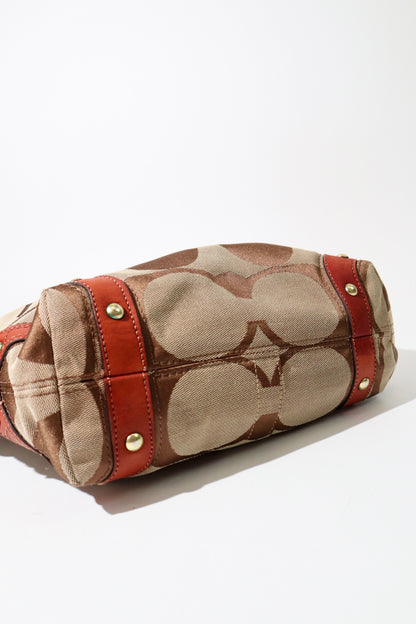 Coach Signature Mini Carly Bag with Red Leather Detail - 1867