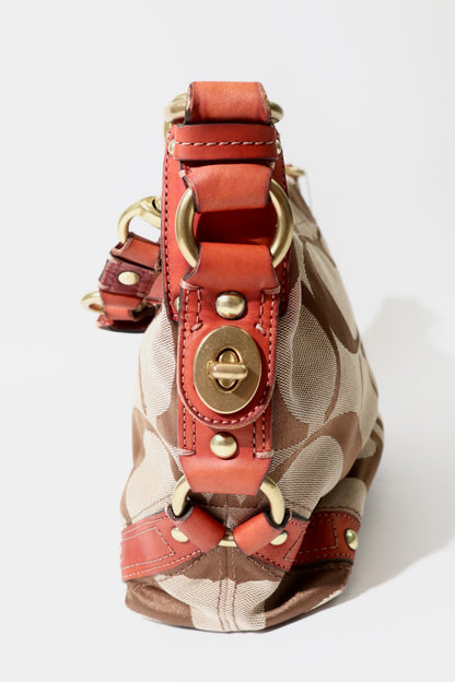 Coach Signature Mini Carly Bag with Red Leather Detail - 1867