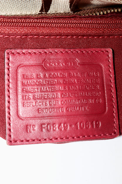 Coach Signature Mini Carly Bag with Red Leather Detail - 1867