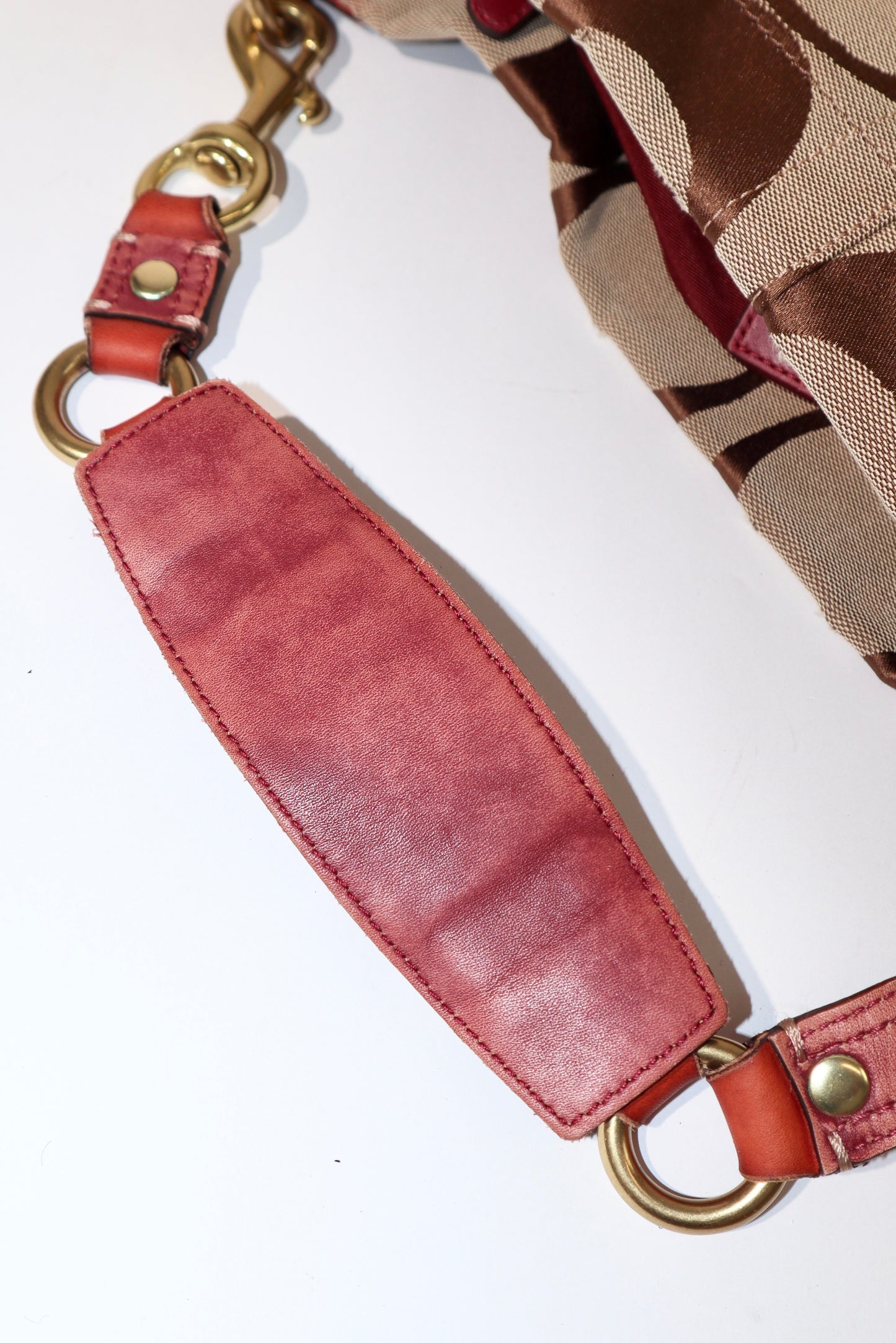 Coach Signature Mini Carly Bag with Red Leather Detail - 1867