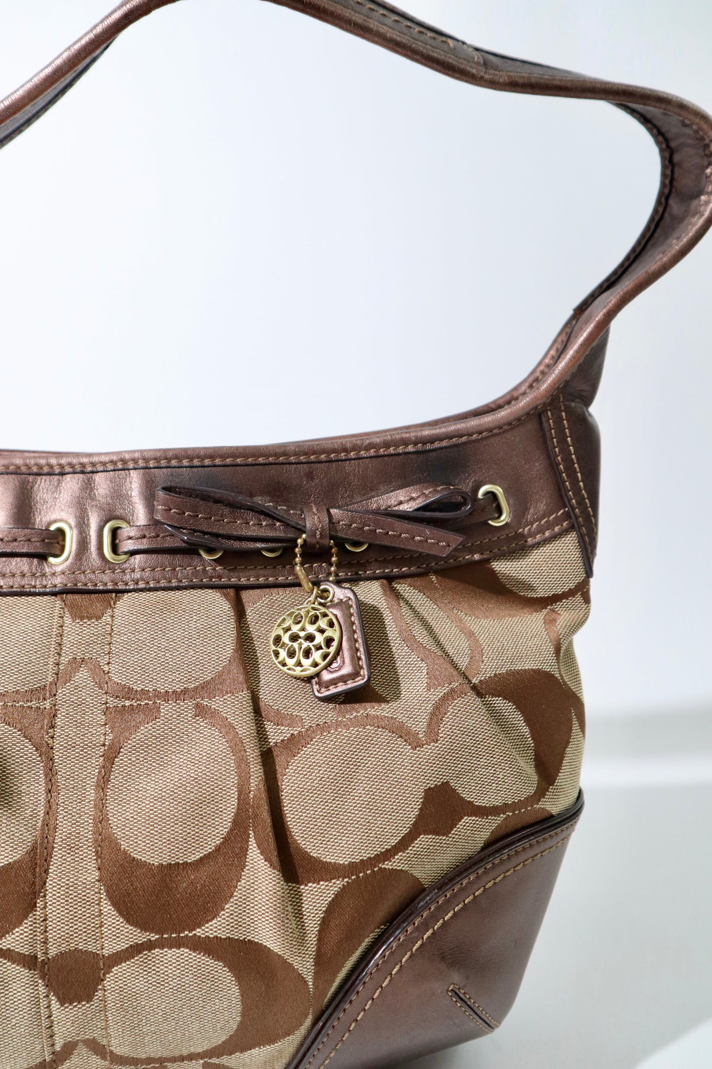 Coach Ergo with Bow Shoulder Bag in Bronze (12719)