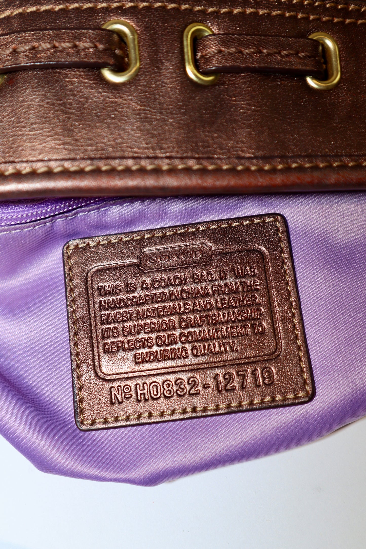 Coach Ergo with Bow Shoulder Bag in Bronze (12719)