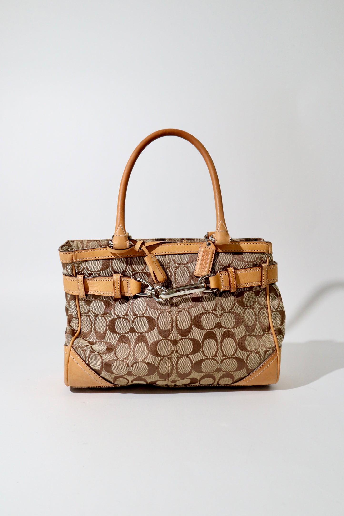 Vintage Coach Hampton Clip Handbag – Signature Canvas – Style F08K06