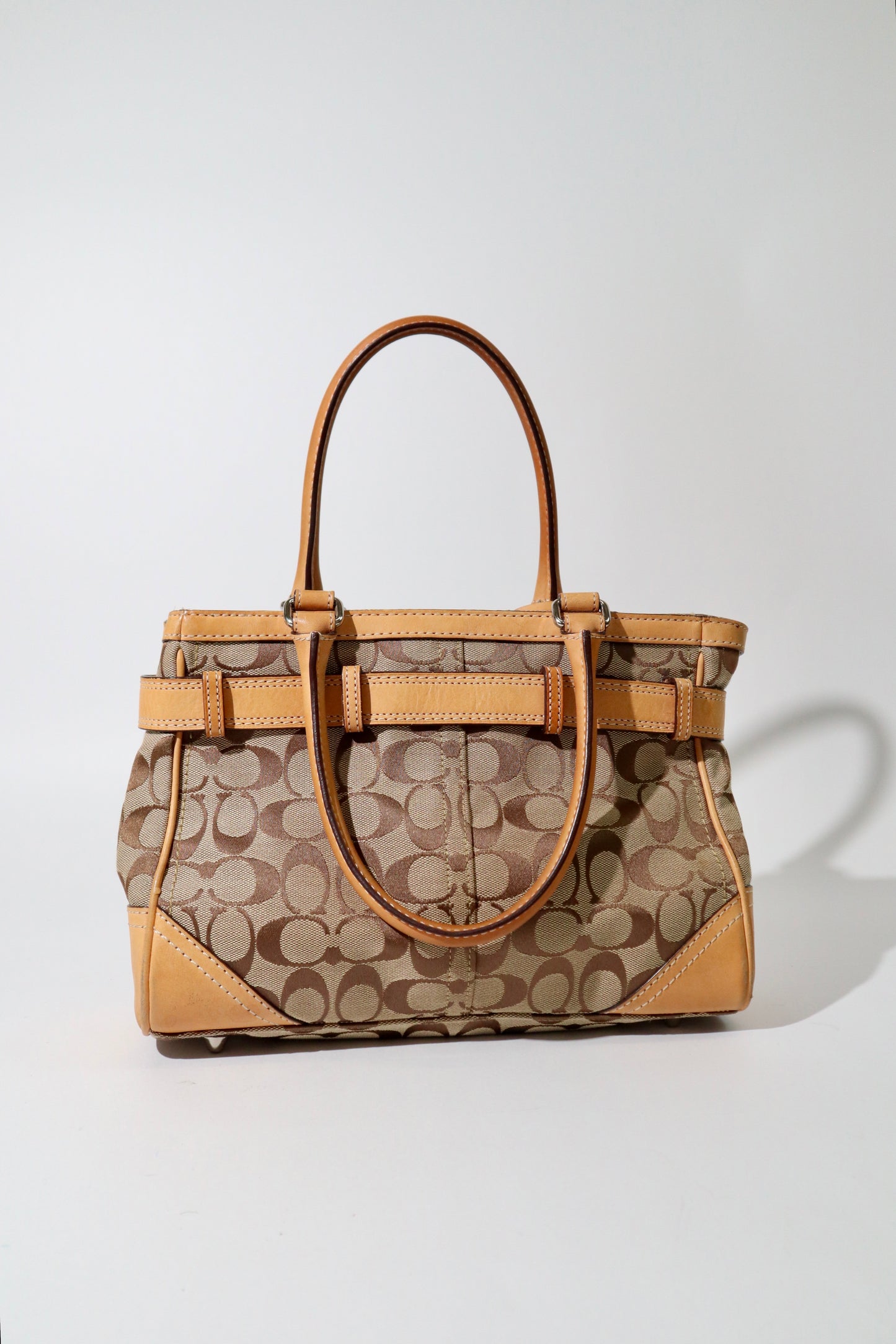 Vintage Coach Hampton Clip Handbag – Signature Canvas – Style F08K06