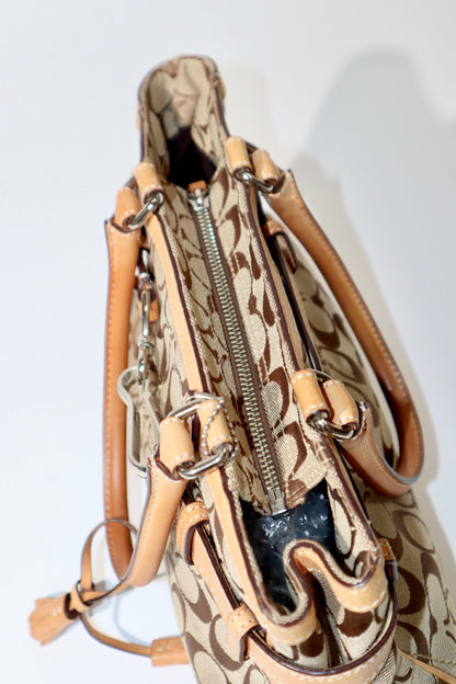 Vintage Coach Hampton Clip Handbag – Signature Canvas – Style F08K06