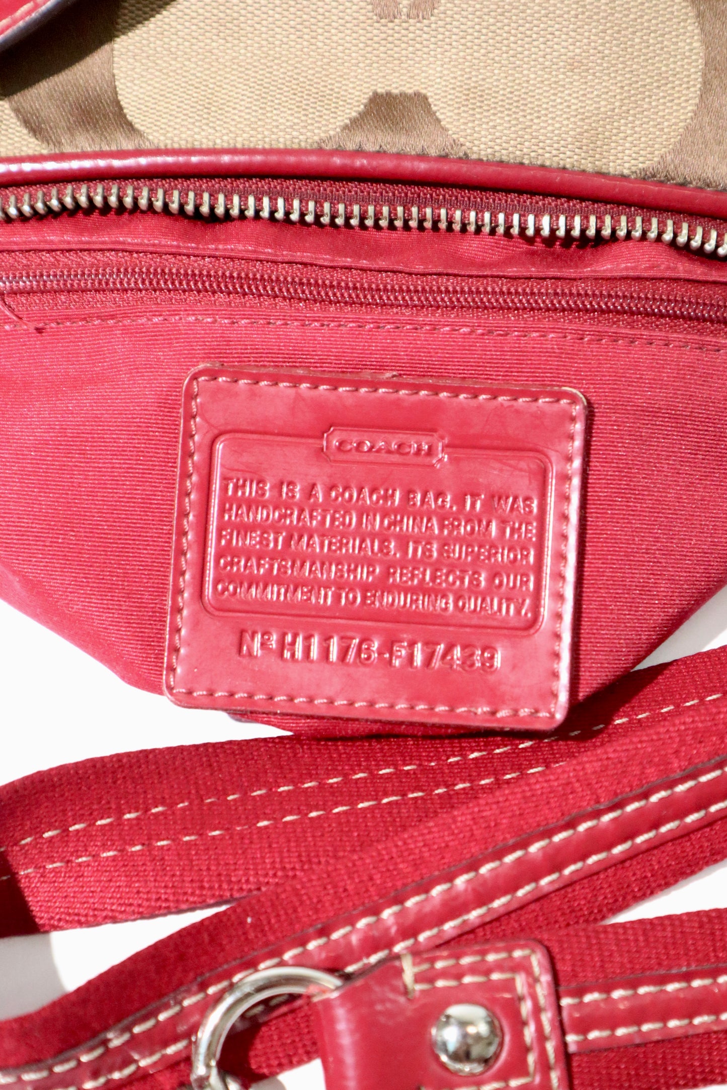 Coach 2 Way Bag in Red (style F17439)