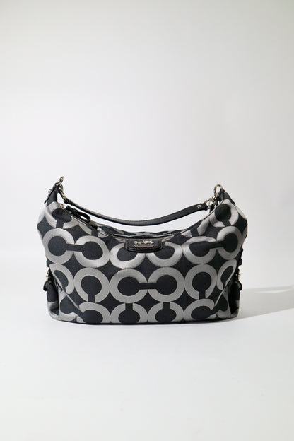 Coach Madison Op Art Shoulder Bag – Black/Grey – Style 18596