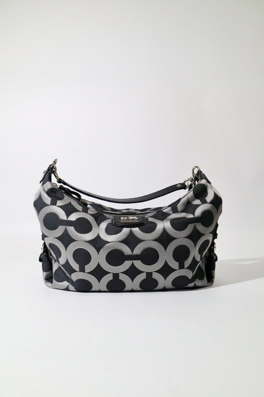 Coach Madison Op Art Shoulder Bag – Black/Grey – Style 18596