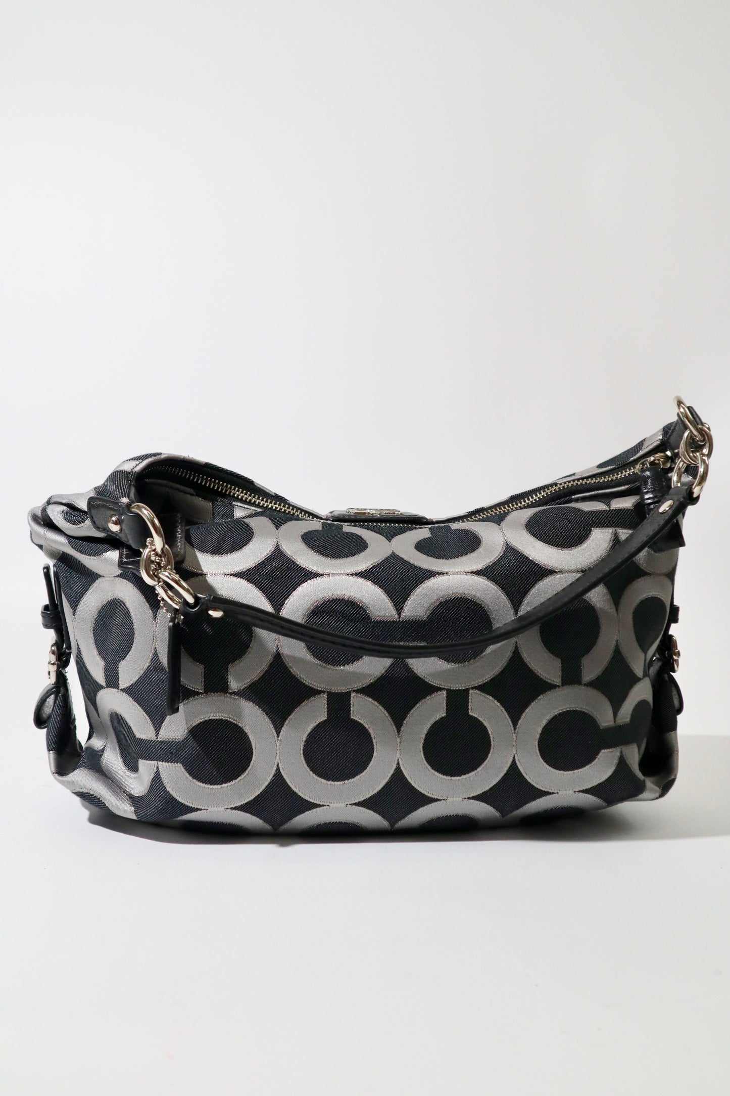 Coach Madison Op Art Shoulder Bag – Black/Grey – Style 18596