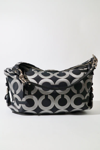 Coach Madison Op Art Shoulder Bag – Black/Grey – Style 18596
