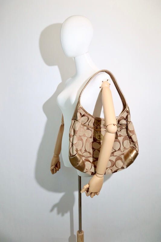 Coach Signature Ergo in Classic Brown with Turn-Lock (Large) - 11601