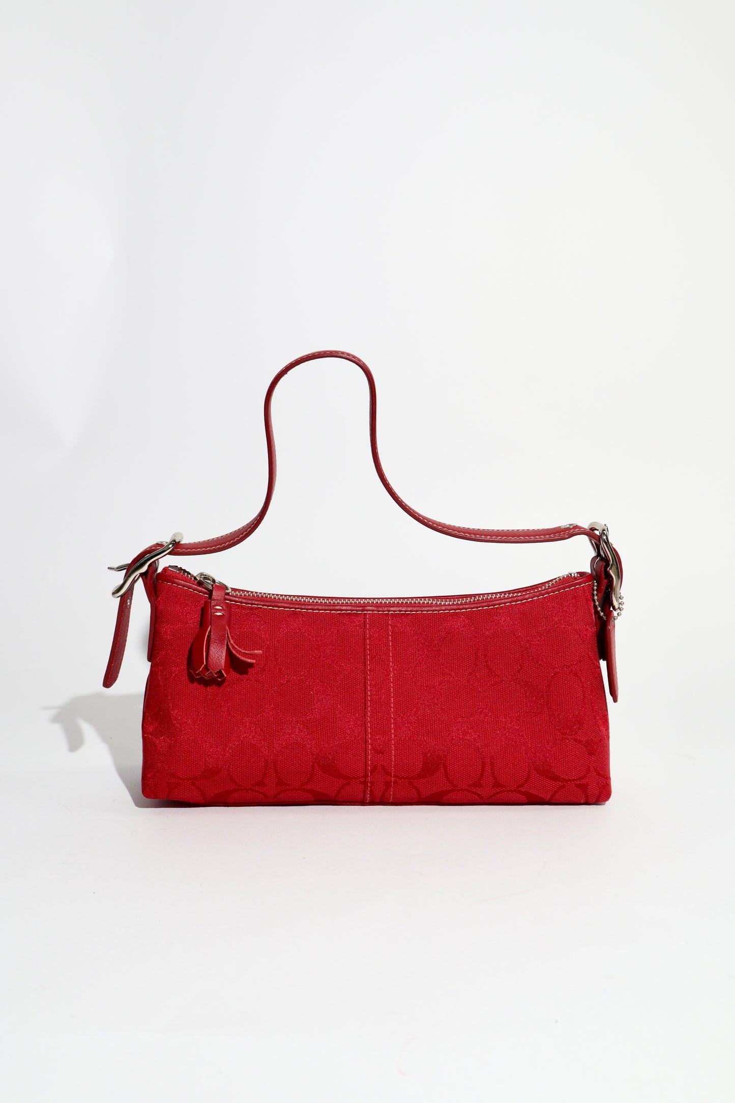 Vintage Coach 2005 Hot Red Demi Baguette Bag (8k01)