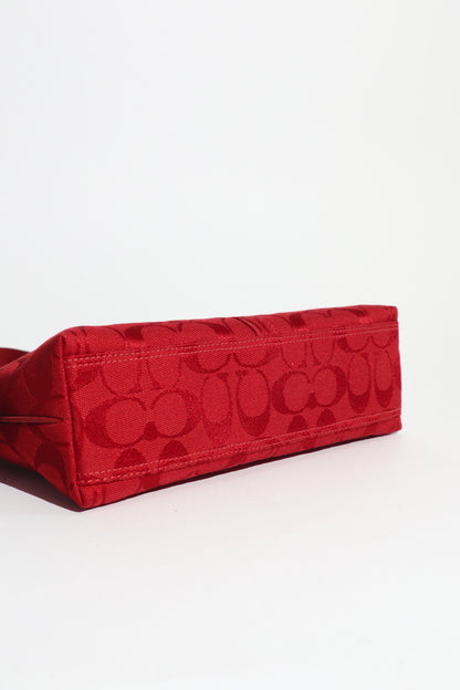 Vintage Coach 2005 Hot Red Demi Baguette Bag (8k01)
