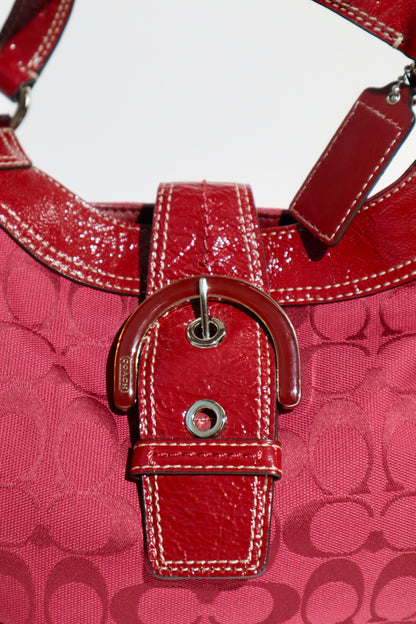 Coach Medium Soho Signature Hobo in cherry red (F17094)
