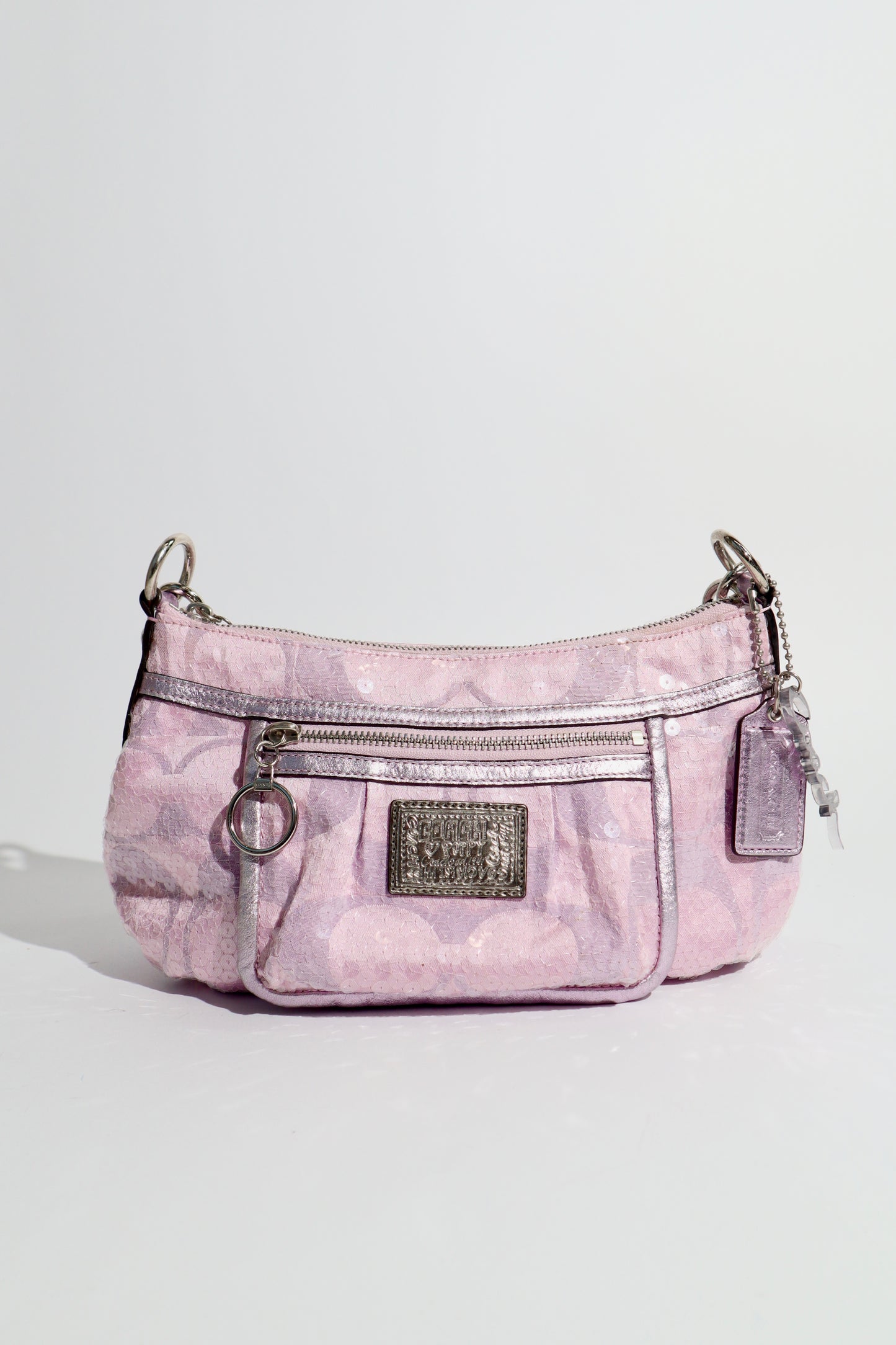 Coach Sequin Pink Poppy Shoulder Bag (14541)