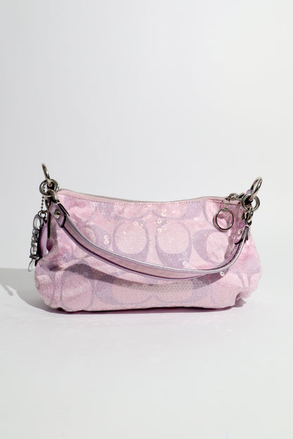 Coach Sequin Pink Poppy Shoulder Bag (14541)