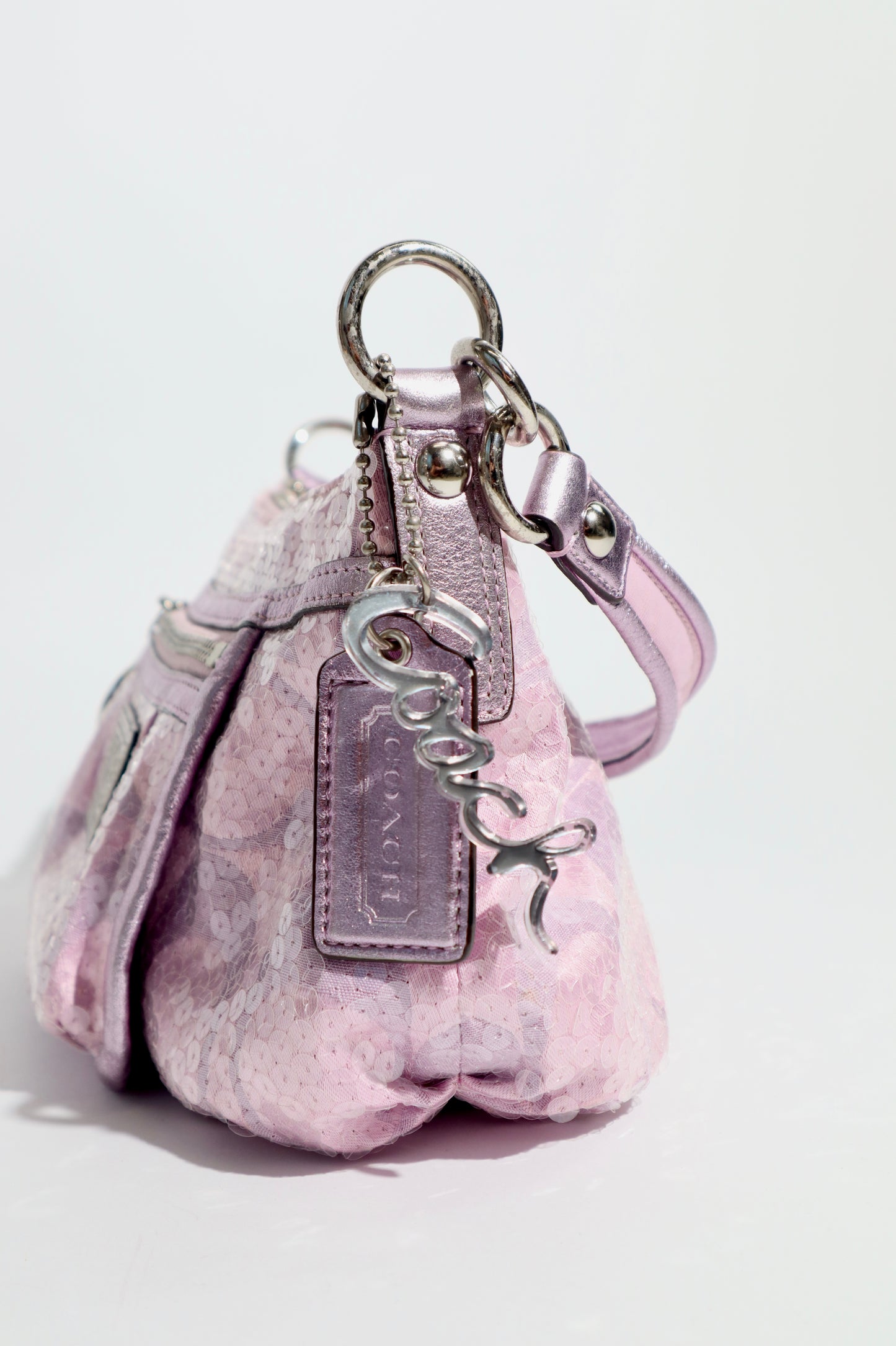 Coach Sequin Pink Poppy Shoulder Bag (14541)