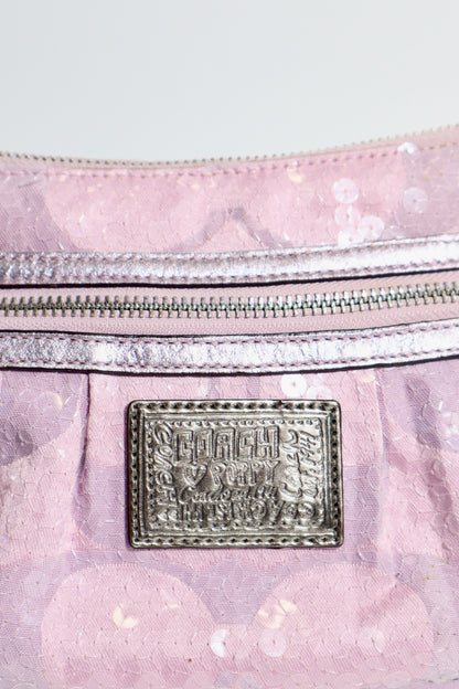 Coach Sequin Pink Poppy Shoulder Bag (14541)