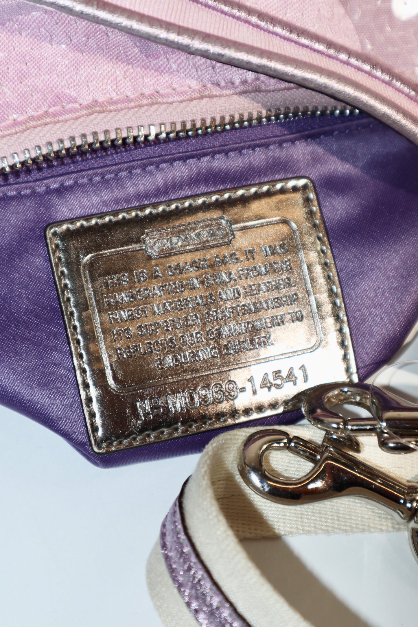 Coach Sequin Pink Poppy Shoulder Bag (14541)
