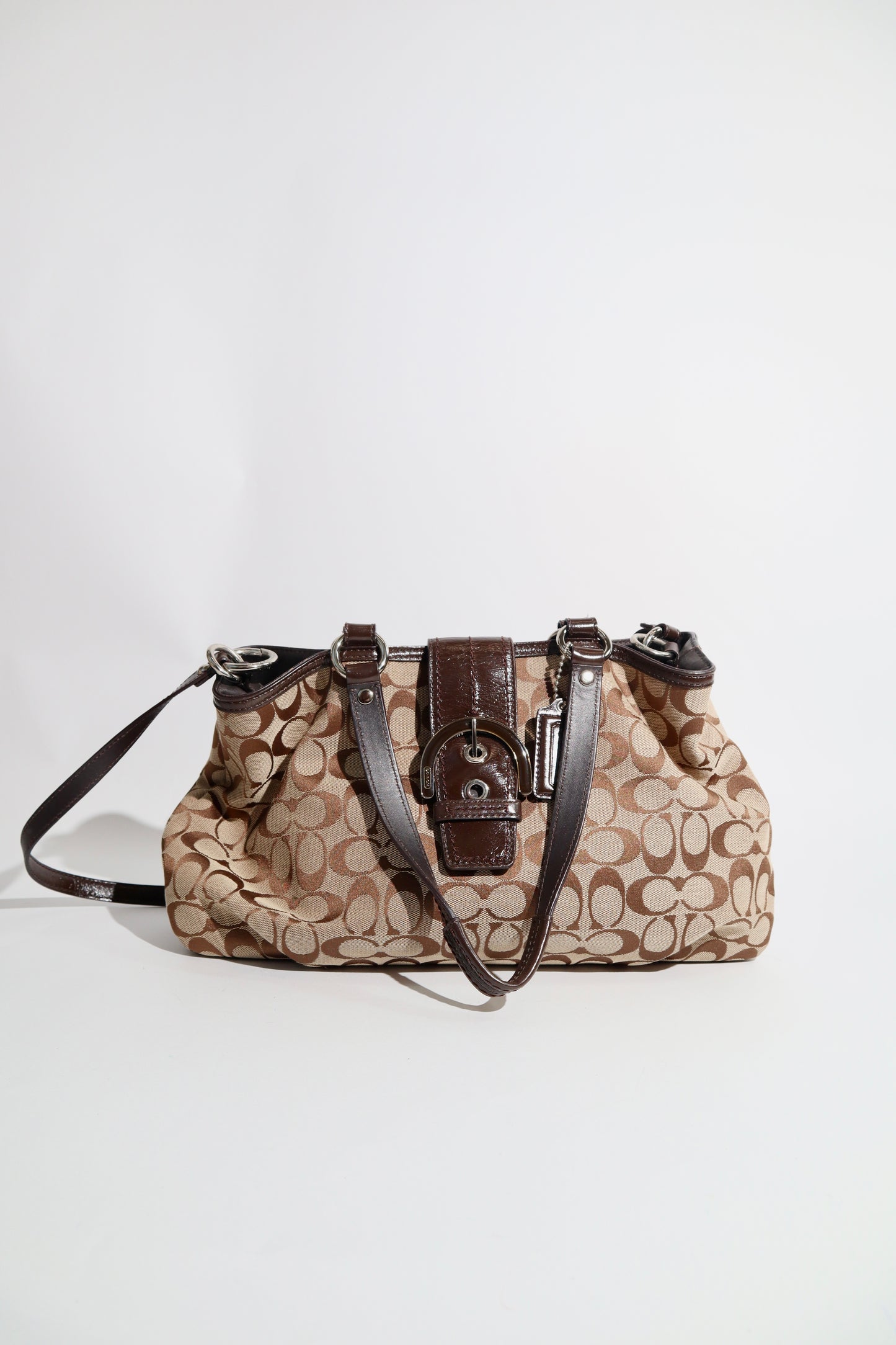 Vintage Coach Soho Tragetasche Umhängetasche in Braun - F19253