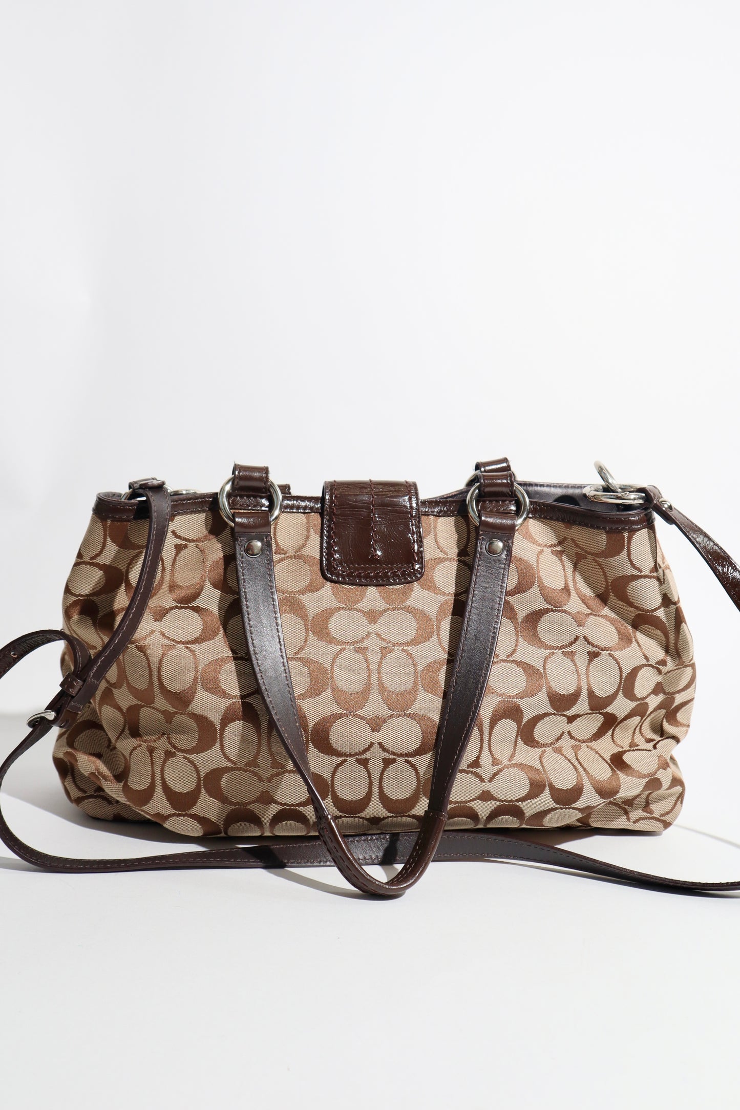 Vintage Coach Soho Tragetasche Umhängetasche in Braun - F19253