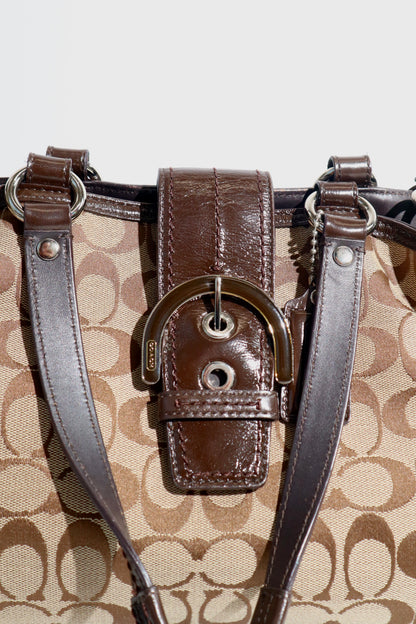 Vintage Coach Soho Tragetasche Umhängetasche in Braun - F19253