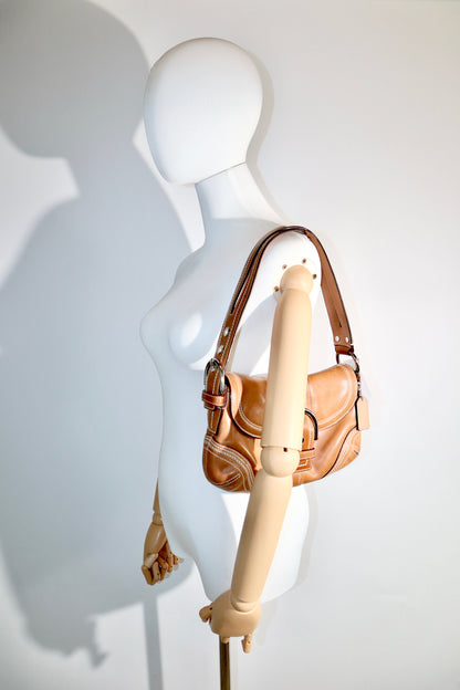 Vintage Coach 2008 Signature Soho Belt Shoulder Bag in Brown (10577)