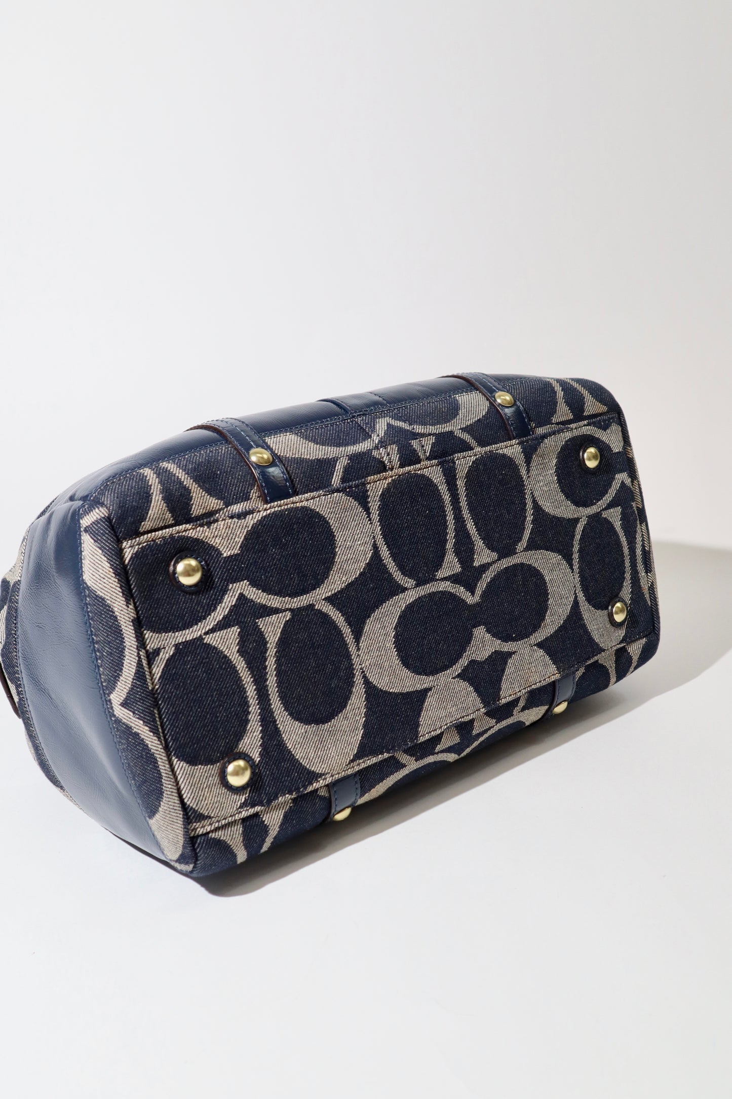 Coach Ergo aus Monogram Denim mit braunen Lederbesätzen – 12750
