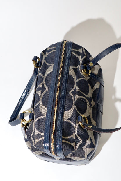 Coach Ergo aus Monogram Denim mit braunen Lederbesätzen – 12750