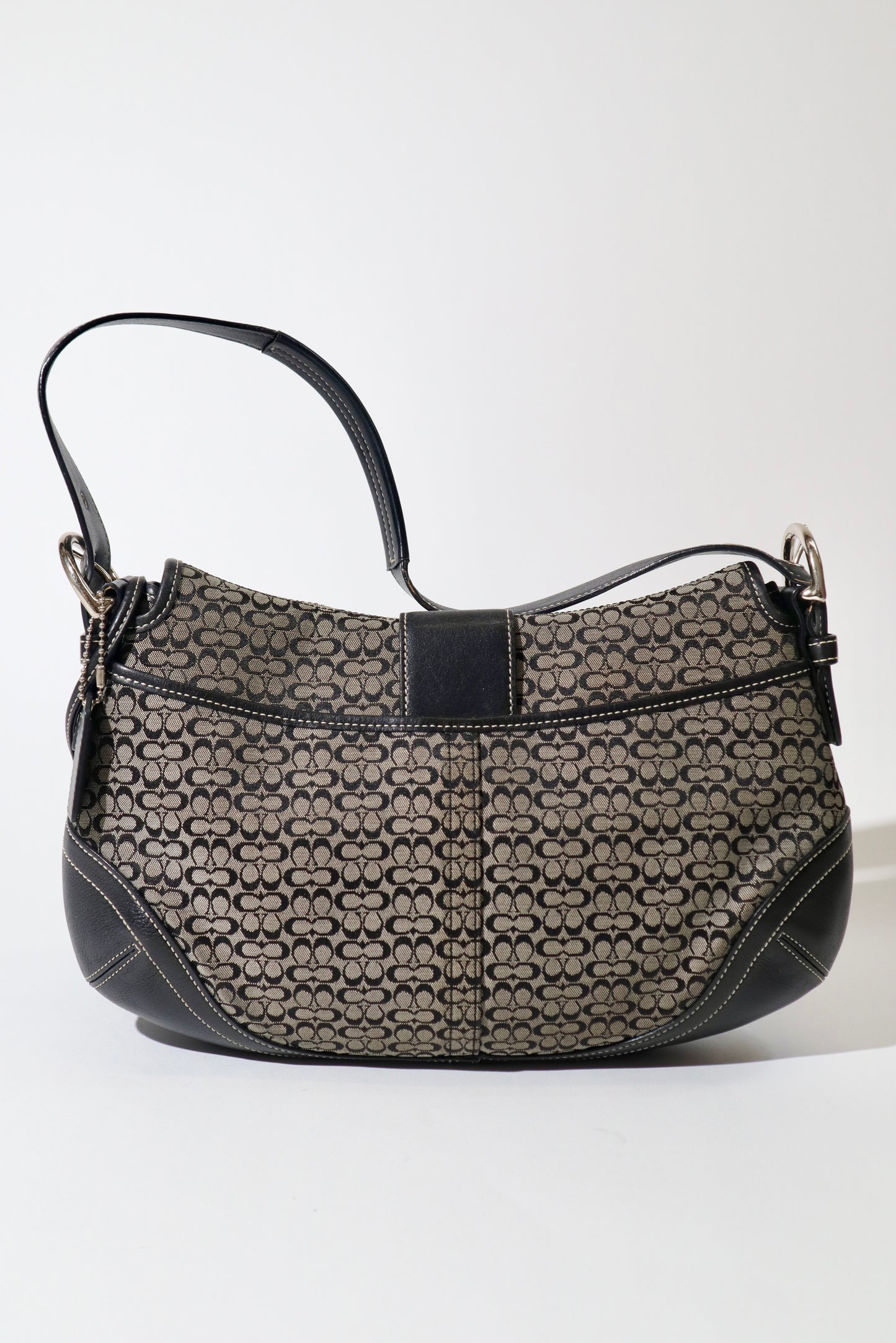 Vintage Coach 2005 Signature Soho weiße Gürtel Schultertasche