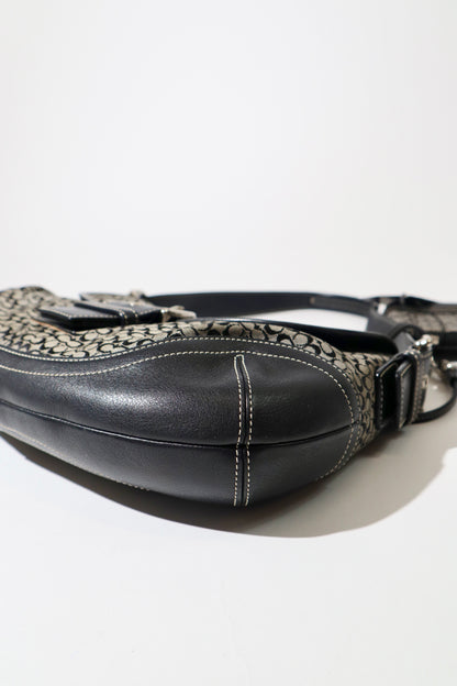 Vintage Coach 2005 Signature Soho weiße Gürtel Schultertasche