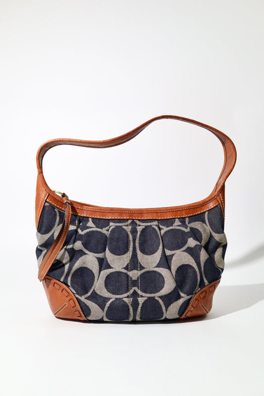 Coach Ergo in Monogram Denim with Brown Leather Trim -12748