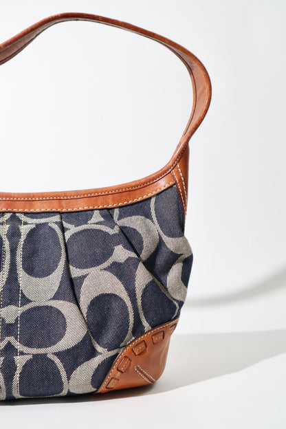 Coach Ergo aus Monogram Denim mit braunen Lederbesätzen – 12750