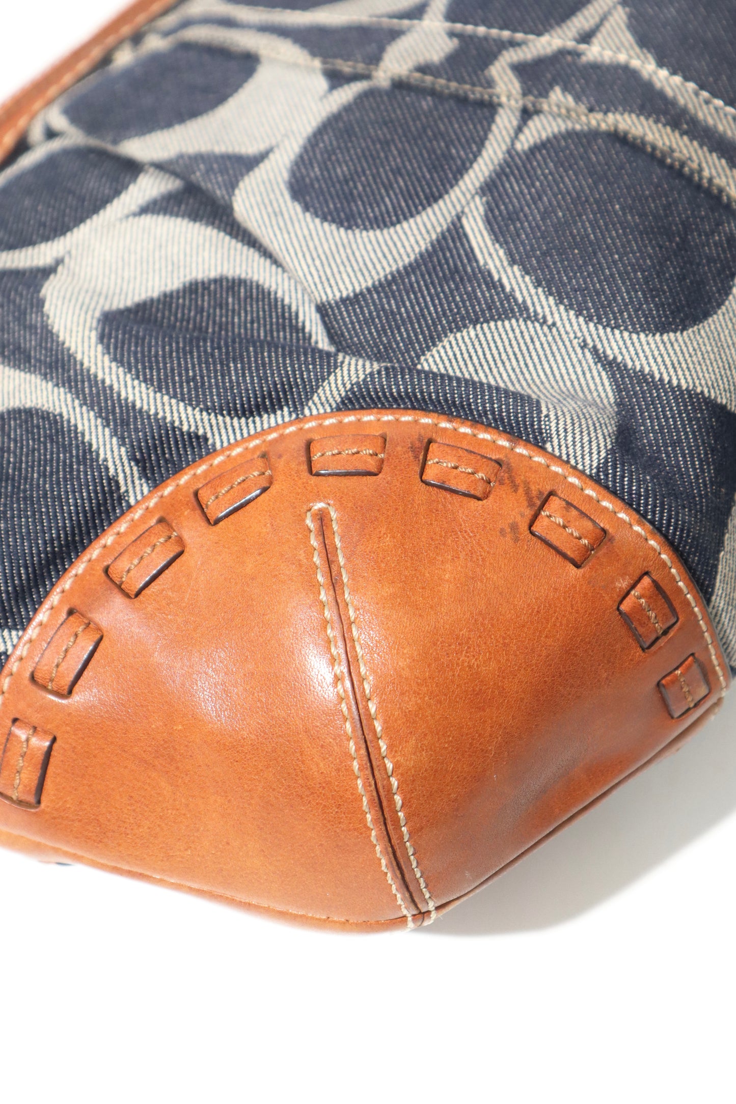 Coach Ergo aus Monogram Denim mit braunen Lederbesätzen – 12750