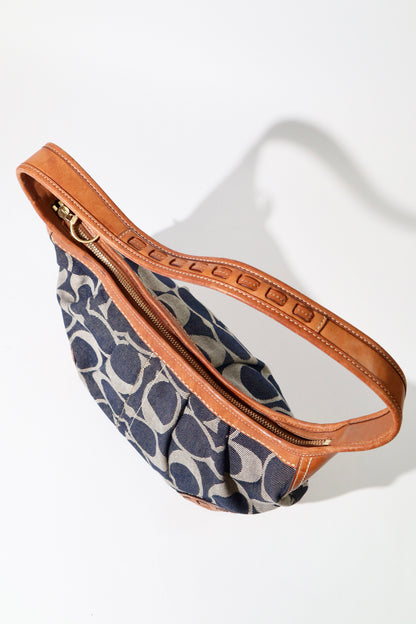 Coach Ergo aus Monogram Denim mit braunen Lederbesätzen – 12750