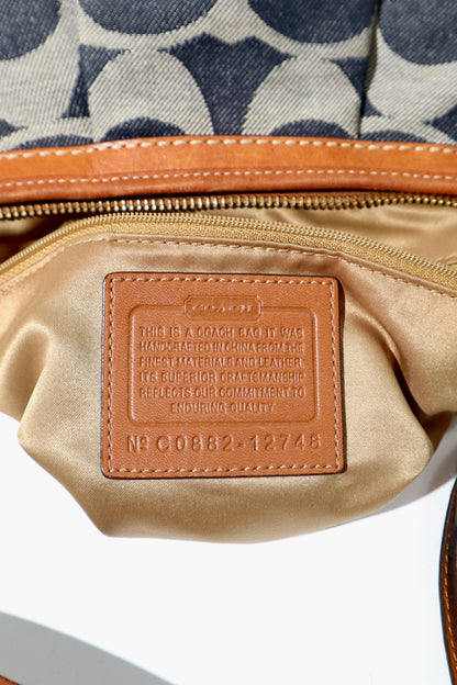 Coach Ergo aus Monogram Denim mit braunen Lederbesätzen – 12750