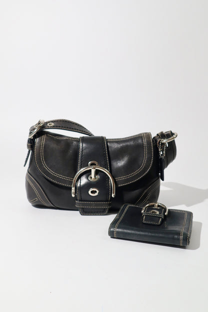 Vintage Coach 2005 Signature Soho weiße Gürtel Schultertasche