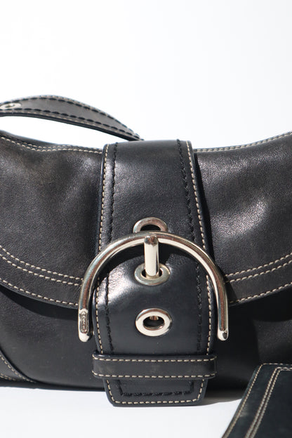 Vintage Coach 2005 Signature Soho weiße Gürtel Schultertasche