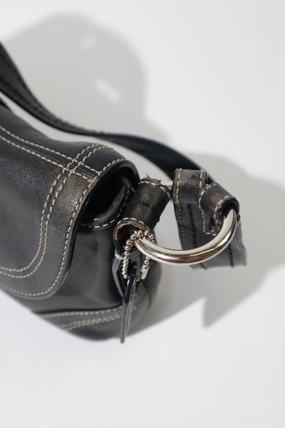 Vintage Coach 2005 Signature Soho weiße Gürtel Schultertasche