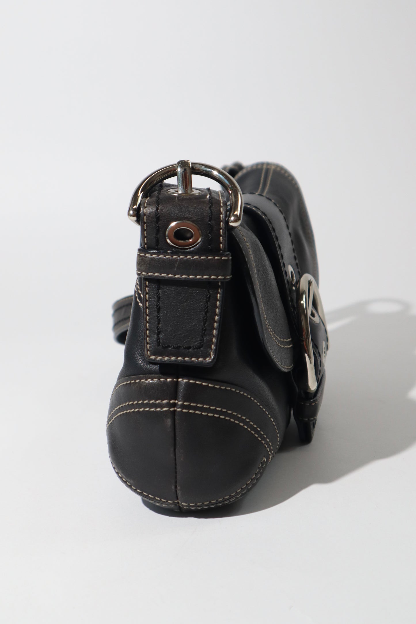 Vintage Coach 2005 Signature Soho weiße Gürtel Schultertasche
