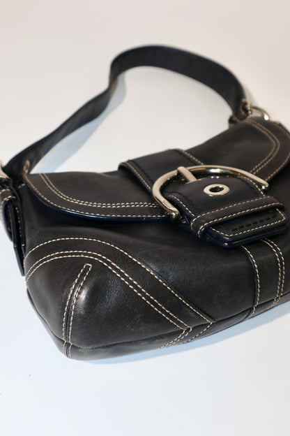 Vintage Coach 2005 Signature Soho weiße Gürtel Schultertasche