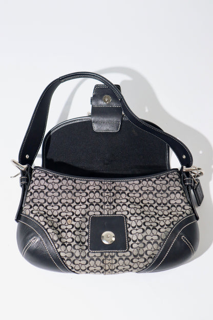 Vintage Coach 2005 Signature Soho weiße Gürtel Schultertasche