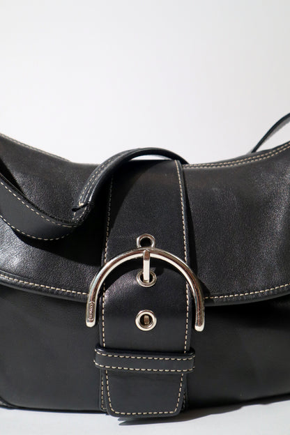 Vintage Coach 2005 Signature Soho weiße Gürtel Schultertasche
