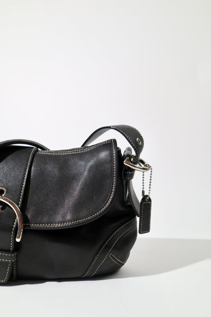 Vintage Coach 2005 Signature Soho weiße Gürtel Schultertasche