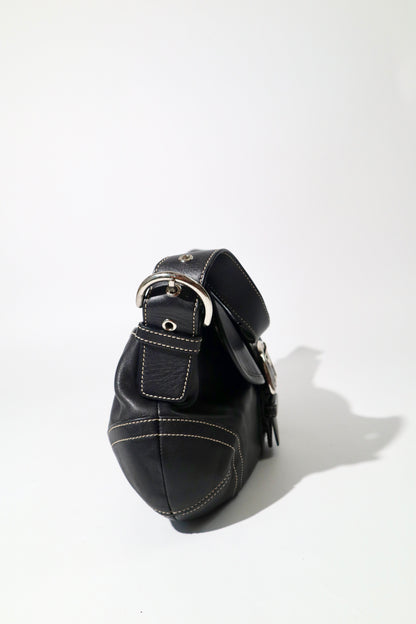 Vintage Coach 2005 Signature Soho weiße Gürtel Schultertasche