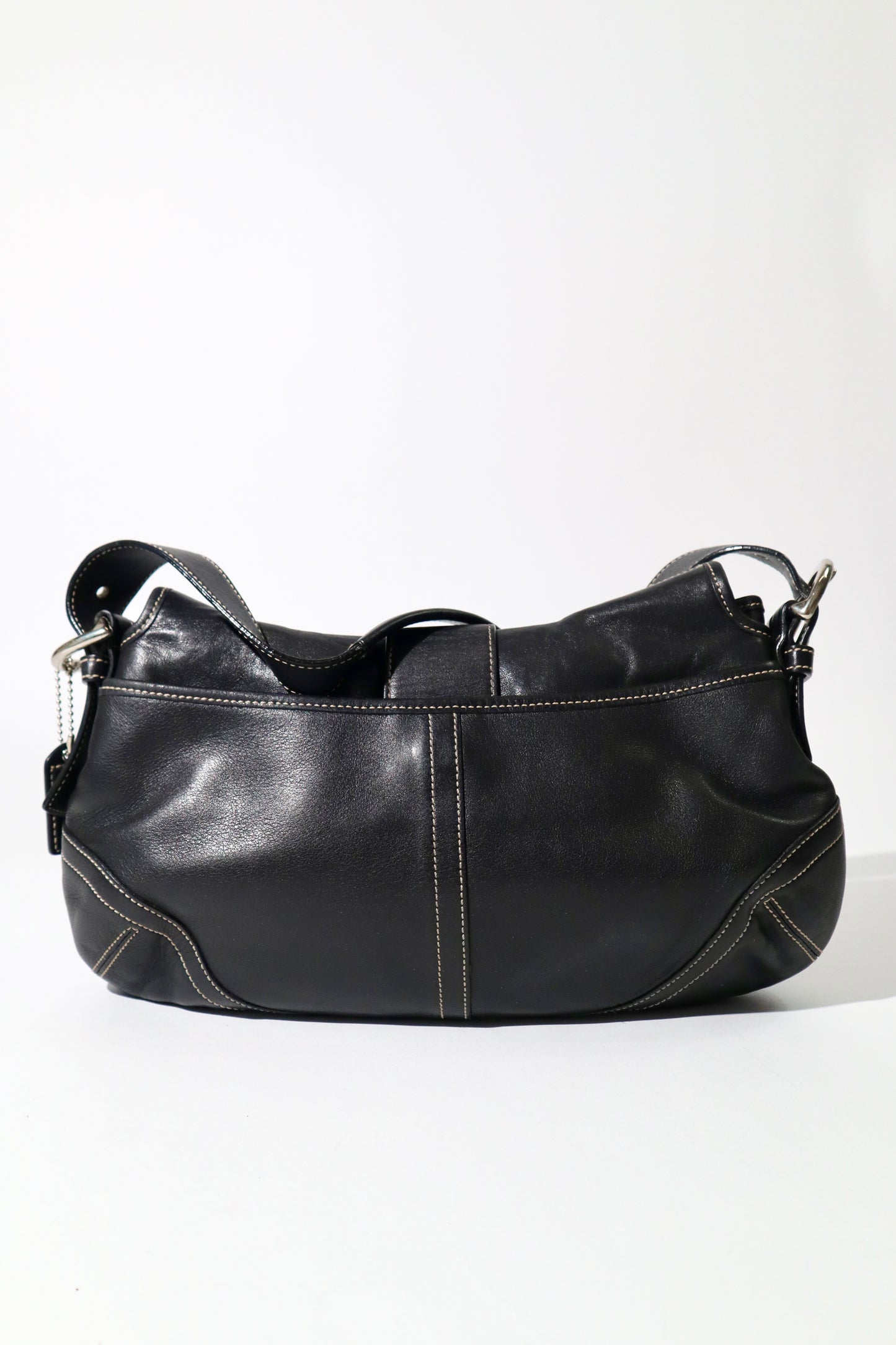 Vintage Coach 2005 Signature Soho weiße Gürtel Schultertasche