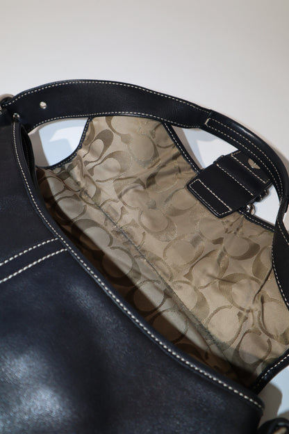 Vintage Coach 2005 Signature Soho weiße Gürtel Schultertasche